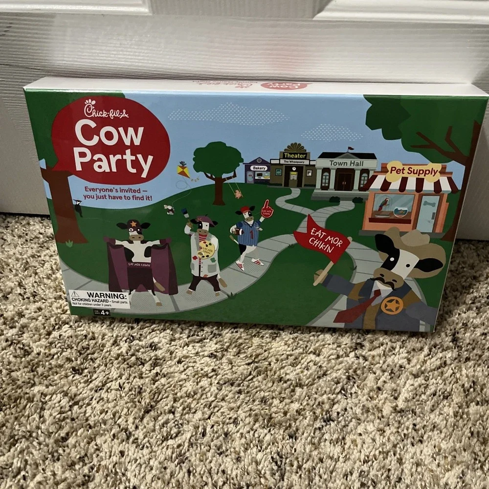 Chick-Fil-A Cow Party Game Family Game Night NEW Factory Sealed Ages 4+‎